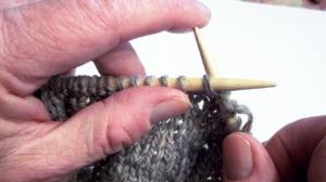 Pulling yarn through a loop, one stitch at a time.